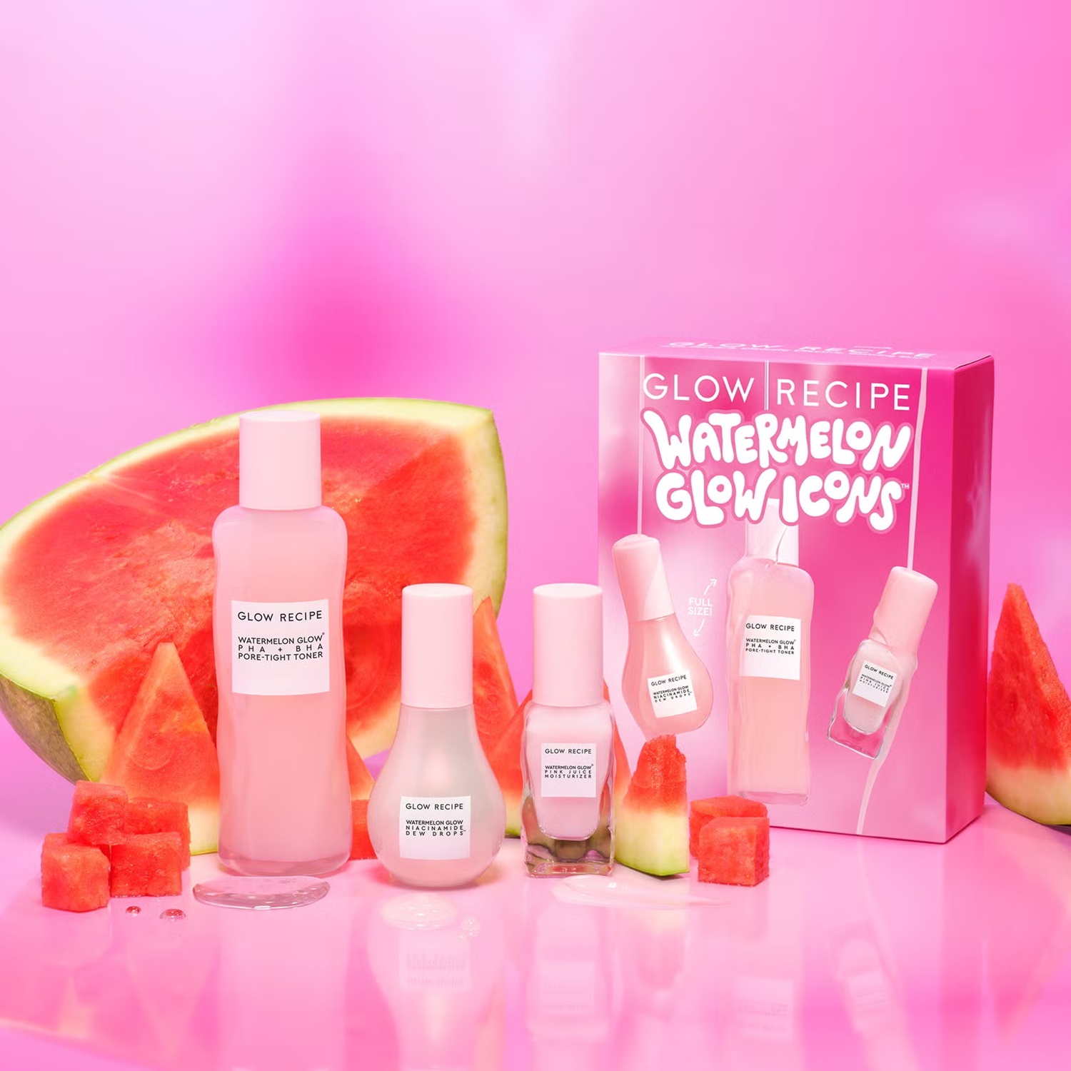 WATERMELON GLOW ICONS KIT (SET DE PRODUCTOS PARA CUIDADO DE LA PIEL)